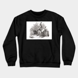 Jean Polaski riding 2 horses at Astley's Amphitheatre in 1848 Crewneck Sweatshirt